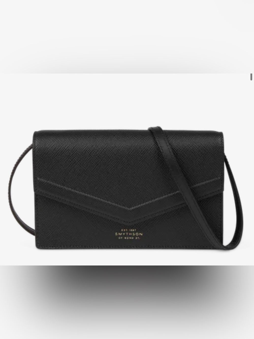 Smythson Black Envelope Purse Crossbody in Panama: Bought in London at Harrods